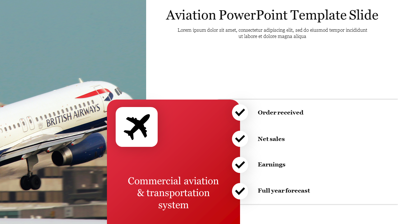 Aviation PowerPoint Template Slide